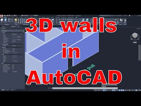 How to create 3D walls in AutoCAD | Presspull, Extrude, Polysolid