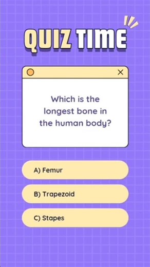 Only 1% Know This About Human Bones! Can You Answer All 5? #quiz #trending #gk
