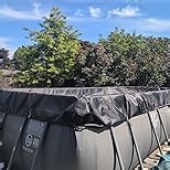 QH.HOME Winter Rectangular Pool Cover for 9x18 Ft Bestway/Intex/Coleman Frame Rectangular Pool, Upgraded Heavy Duty Fabric&Ultimate Windproof with Fast Tightening Ratchet,Cold and UV Resistant