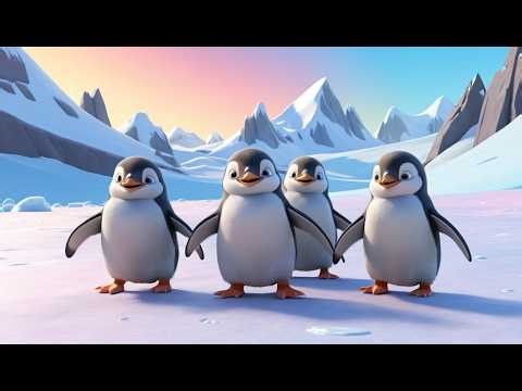 Five Little Penguins Shuffle Shuffle Shuffle | Winter Kids Song & Nursery Rhymes