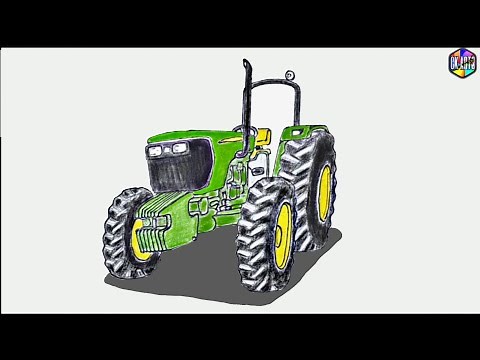 John Deere 5310 4x4 Tractor Drawing | How to draw tractor step by step | ck arts