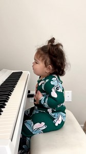 The way she feels the music 🥲 #family #music #piano #keyboard #toddler | Joey & Cynthia Dionne