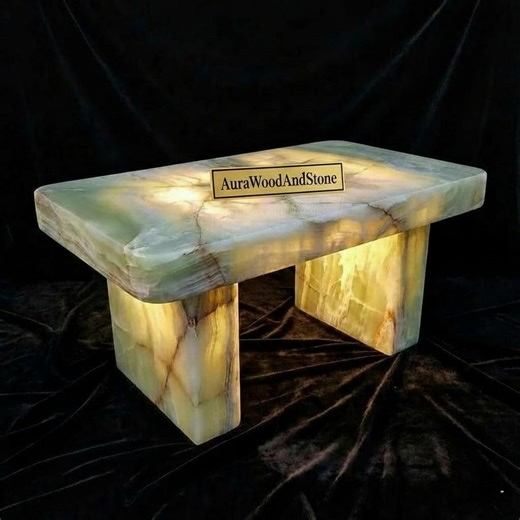 Green Onyx Coffee Table, Natural Stone Center Table, Modern Luxury Furniture - Etsy