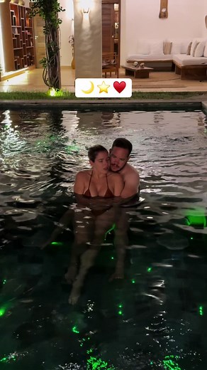 Couple Moments at Pool Night: Fun and Romance