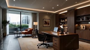 A beautiful and modern office design with elegant and luxurious details. Explore my collection of top-tier interior design.