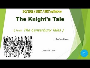 The Knight's Tale | The Canterbury Tales | Geoffrey Chaucer | PGTRB | NET | SET | in Tamil
