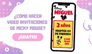 +14 Plantillas de Invitaciones de Mickey Mouse en Video y Tarjeta