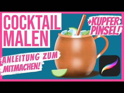 Procreate Tutorial deutsch- Moscow Mule Cocktail malen- Schritt für Schritt Anleitung für Anfänger
