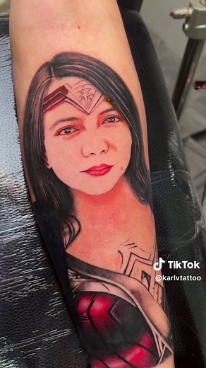 Wonder Woman Portrait Tattoo by Filipino Artist