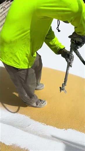 Silicone coating applied over new spray foam