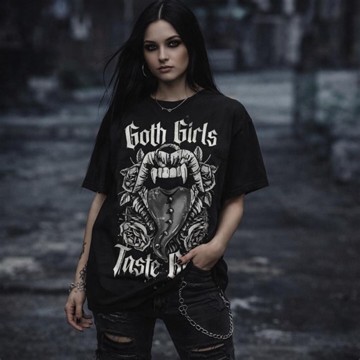 Goth Girls Taste Better Graphic Tee, Alt Streetwear Shirt, Grunge Punk Unisex Black Shirt - Etsy