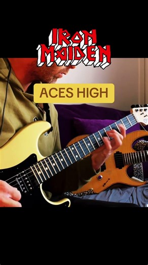 ACES HIGH pre chorus/chorus section IRON MAIDEN GUITAR COVER