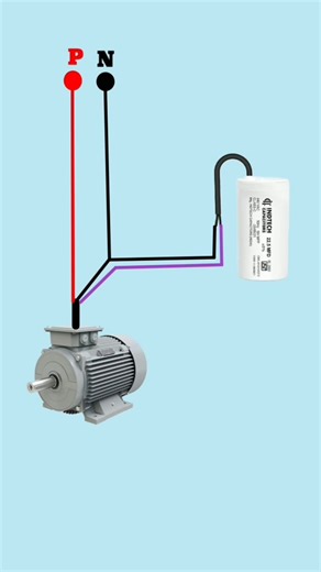 Single Phase Motor Wiring Diagram #shortsfeed #electrical #shorts #electrician #motor