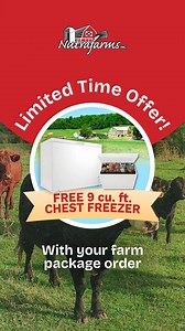 Free Freezer + Farm Fresh Convenience! Nutrafarms is making it easy to stock up on farm-fresh meats for your family. For a limited time, get a free 9 cu ft chest freezer with your custom farm package! Just pay the HST and enjoy plenty of freezer space for Ontario-sourced, nutrient-dense foods. Limited quantities available—order today to claim yours! | Nutrafarms Inc | Facebook