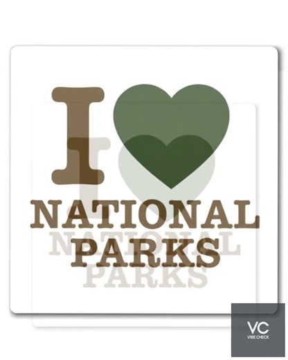 I Heart National Parks Magnet | Square Camper Van Fridge Sticker