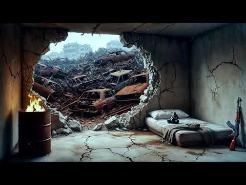 Geiger Counter Radiation Sounds & Fire Crackling☢️| Post-Apocalyptic Ambience