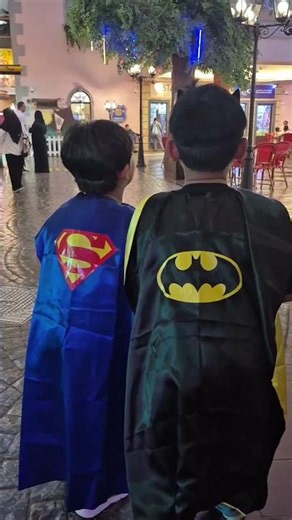 CAPES ON! Batman & Superman at KidzMondo 🦇🦸‍♂️ | Adam & Elijah