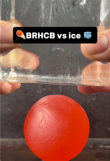 BRHCB vs ice 🧊 #Satisfying #Experiment #ASMR #RedHotBalls #BRHCB | asmr video