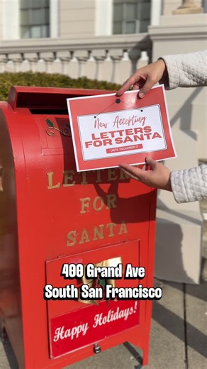 City of South San Francisco on Instagram: "Got a letter for Santa? Santa’s mailbox is ready for you in front of City Hall at 400 Grand Avenue. Drop off your letter by December 17 in an envelope with your full name and mailing address, and Santa and his elves will write you back! #southsanfrancisco #southcity"
