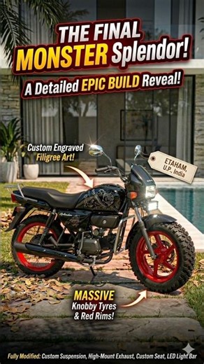 Destroyed Splendor Bike → Insane Custom Build 🔥 | Red Rims & Monster Tyres