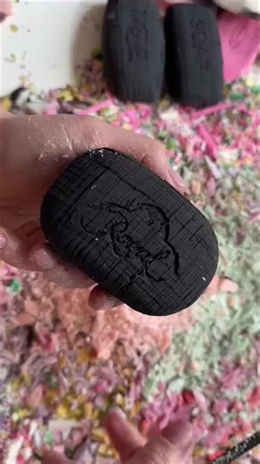 Satisfying ASMR Black Soap Cubes Crushing Sounds