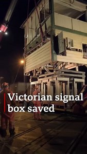 A rail-y good idea 🚂 A dilapidated Victorian signal box has been removed by crane from a Nottinghamshire station - it's hoped it'll be a museum one day https://bbc.in/320DDBr | BBC Nottingham