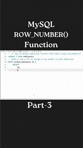Delete Duplicate Records from Table using ROW_NUMBER( ) | #interviewpreparation #mysqltutorials