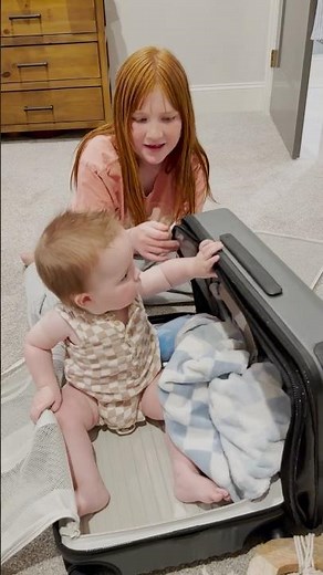 Adley packed Enzo in her suitcase?! ... just kidding she would never! gettin ready for a family trip
