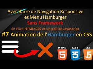 #7/10 Site Web + Barre de Navigation et Hamburger sans Framework de A à Z - Animation Burger (2021)