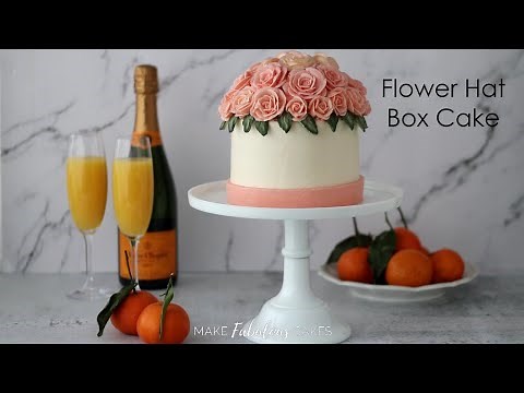 Buttercream Flower Hat Box Cake Tutorial - Relaxing Cake Decorating Video