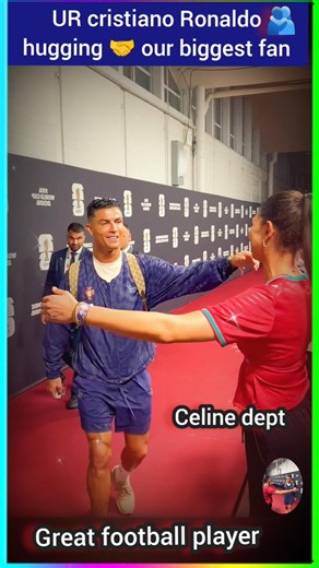 Ronaldo hugging our big fan | cute girl fan | #viralshorts #trending #urcristiano #celine #yt #viral