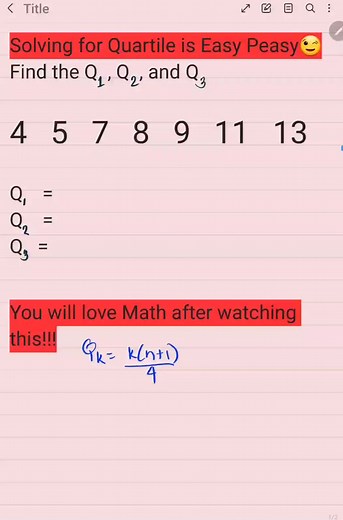 Solving For Quartiles( First Quartile, Second Quartile and Third Quartile)#mathtrick #mathtutor #quartile #quartiles #mathteacher #mathematics #math #maths #matheasysolutions #matheasy #mathtutorials #mathteachersoftiktok #foryourpage#foryoupage #fyp #fypシ #foryou #statistics #mathtrick