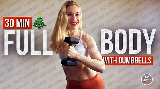 2025.12.26 【Anastasia Max home workout】30分钟圣诞节全身哑铃家庭锻炼 🔥 无需讲解，只看效果