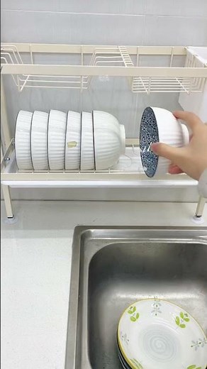 The Smartest Wall-Mounted Slim Dish Rack For Tiny Kitchens ✨📐 #spacesaving #amazonfinds