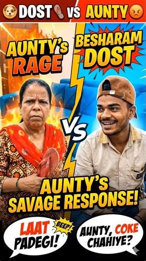 AUNTY VS BESHARAM DOST 😂#AuntyVsDost #FunnyReelsIndia #BesharamDost #DesiMoms #ComedyShorts #love