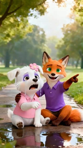 🦊🐶 Kind-hearted Nick Wilde helped a little Corgi who was being bullied #zootopia #disney