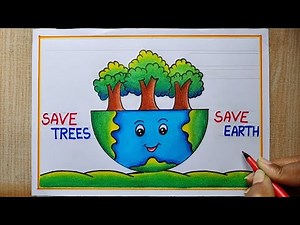 World Forest Day Poster drawing, 21 March| Save Trees Save Earth Drawing| Save Environment Drawing