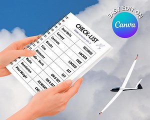 Easy Editable Glider Pilot Checklist for Sailplanes Pre-takeoff Essential - Etsy Canada
