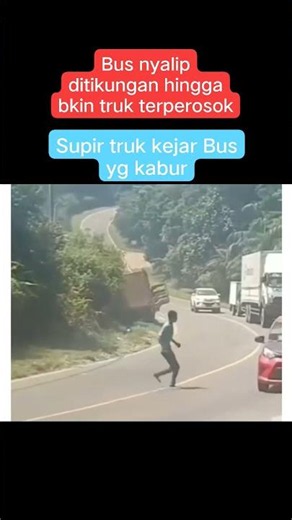 Kejar trs smpe dpt pak... #supir #ugalugalan #jalanraya #tikungan