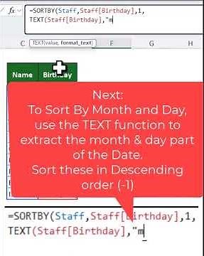 Sort by Year Month and Day #excel #exceltips