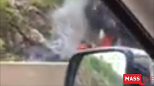 3.2K views · 14 reactions | TRAFFIC ALERT: Video shows car on fire, billowing smoke on Mass Pike Eastbound on Friday afternoon, near 495. | MassLive | Facebook