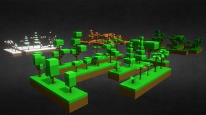 Blocky Trees Pack - Download Free 3D model by Razvan Savescu (@razvansavescu)