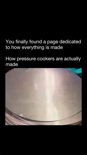 How Everything Is Made on Instagram: "A pressure cooker may look simple, but it’s built around precise engineering and safety controls. The process starts with stainless steel or aluminum sheets that are cut and shaped into thick, reinforced pots. These metals are chosen for their ability to handle high heat and internal pressure without warping. The base is often layered with aluminum or copper to improve heat distribution. Next comes the lid — the most critical component. It’s engineered with 