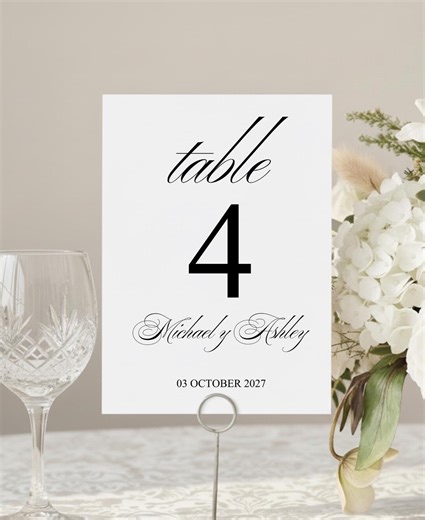 Printable Table Number Sign 5x7 Table numbers Wedding Table Number Cards Wedding Table Placecard Guest Seating Editable Table Assignment