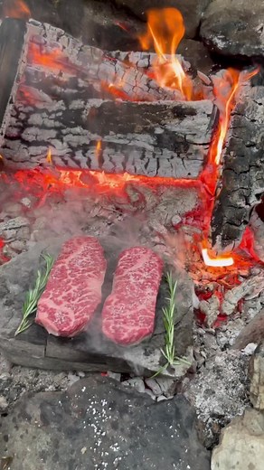 Cooking steaks on a Rock 🔥 if you were stranded without a pan do you know more than one way to cook your food? You all know I’m a big fan of the reverse-sear, but in this case, I really wanted to develop a nice crust without cooking it over black & blue. #asmr #primitivecooking #outdoorcookingofficial