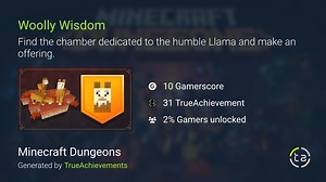 Woolly Wisdom achievement in Minecraft Dungeons