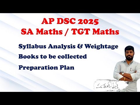 AP DSC 2025 - SA Maths - Syllabus Analysis - Preparation Plan