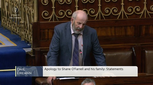 Speaking on the Apology to Shane O Farrell I commiserated with his family and I thanked the Minister for doing the honourable thing and the Government for making the apology that is so deserved. It matters because a terrible wrong was done. | Danny Healy-Rae