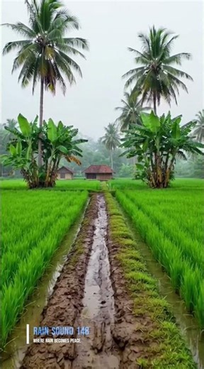walking in countryside village during steady rain #rain #rainsoundasmr #deepsleep
