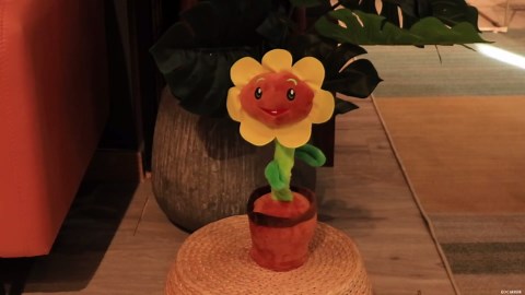 Easfan Singing Dancing Sunflower Talking Toy Electric Musical Plush Repeat What You Say Funny Speaking Interactive Toy Birthday for Kids, 14"